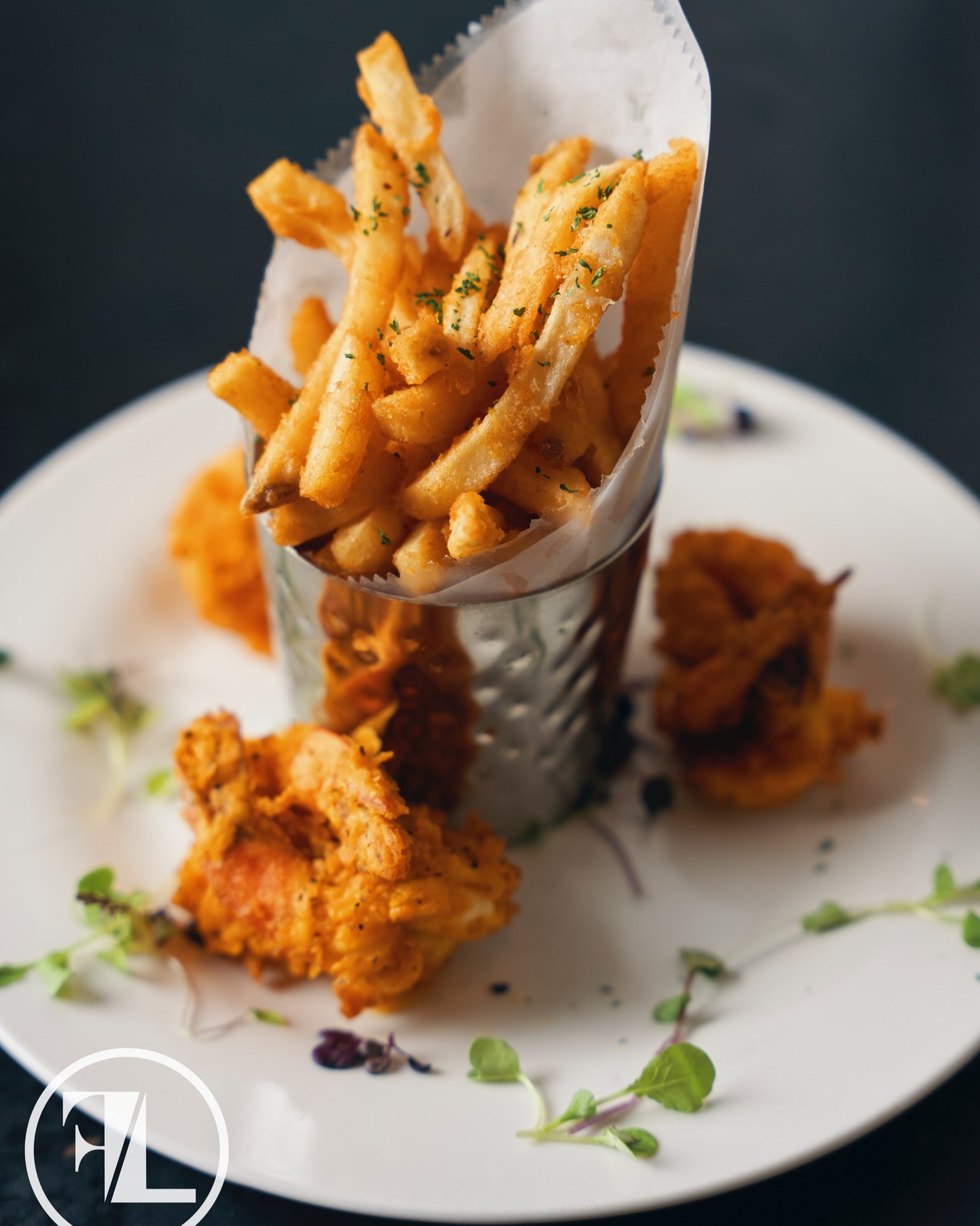 Flava of the Bronx &mdash; fried shrimp and seasoned fries